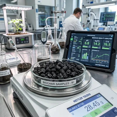 Optimierung von Pflanzenkohle-Produktionssystemen